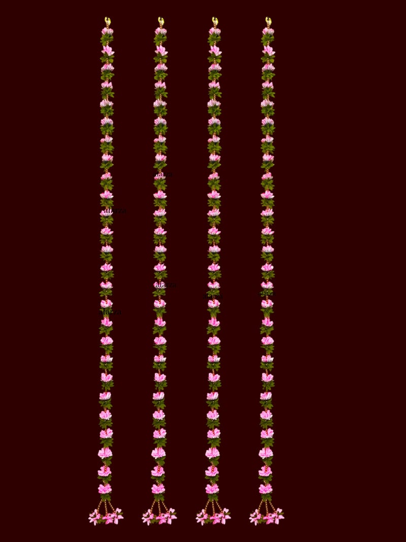 afarza Garland Toran wall Hanging for Door Entrance Home Decoration Backdrop Pooja Gift Bandarwal 4 Pieces (BABYPINK Golden) - Image 3