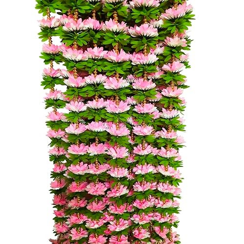 afarza Garland Toran wall Hanging for Door Entrance Home Decoration Backdrop Pooja Gift Bandarwal 4 Pieces (BABYPINK Golden) - Image 1