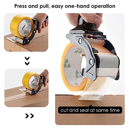LDS Industry 2 Pcs Rapid-Replace Packing Tape Dispenser Guns with Extra Blade, 2IN(50mm) Lightweight Ergonomic Industrial Handheld Heavy Duty Tape Cutter for Carton, Packaging and Box Sealing Black - Image 4
