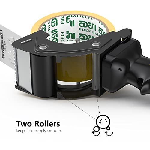 LDS Industry 2 Pcs Rapid-Replace Packing Tape Dispenser Guns with Extra Blade, 2IN(50mm) Lightweight Ergonomic Industrial Handheld Heavy Duty Tape Cutter for Carton, Packaging and Box Sealing Black - Image 5