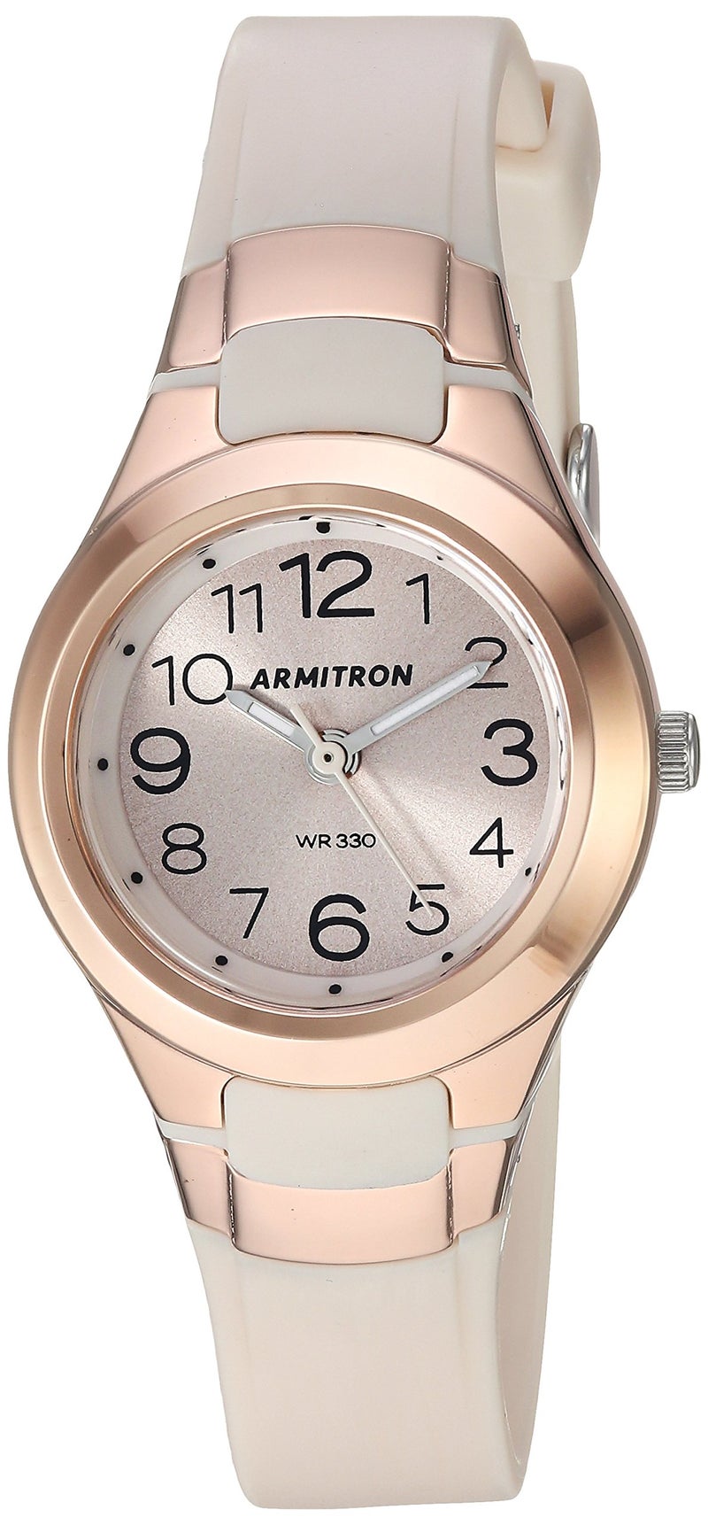 Armitron Sport Women's 25/6418PBH Easy To Read Rose Gold-Tone and Blush Pink Resin Strap Watch - Image 2