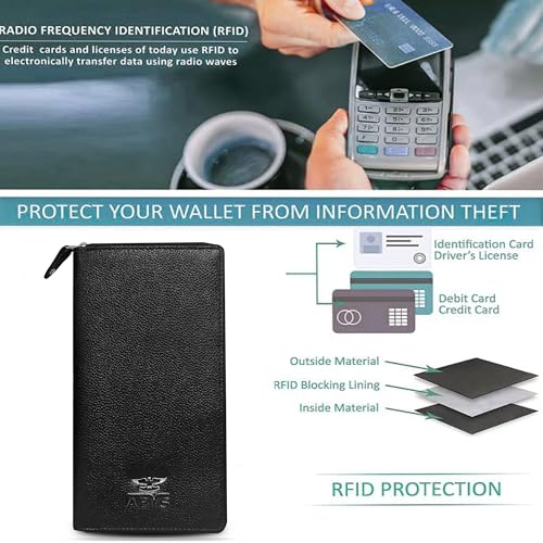 ABYS Genuine Leather RFID Protected 27 Card Slots Wallet for Men and Women (Black) - Image 3