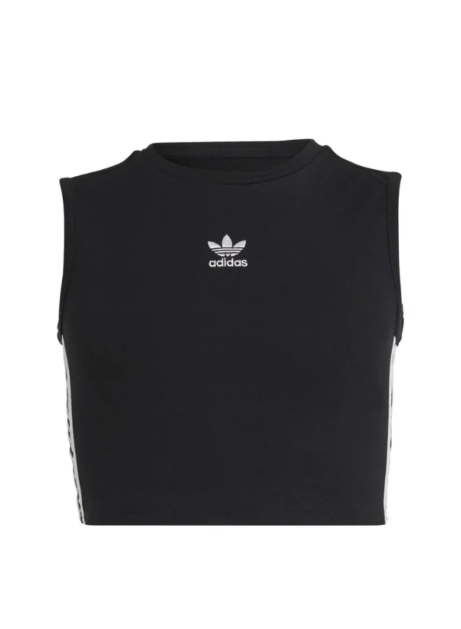 اديداس اوريجينالز adidas CROP TANK TOP Black Originals Kids TOPS