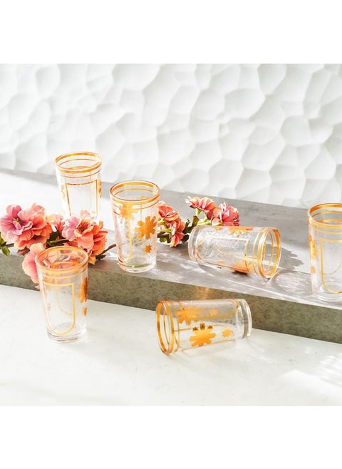 Danube Home Jannat 6-Piece Tumbler Set 140Ml Elegant And Durable Glass Tumblers Perfect For Serving Beverages Ideal For Parties Gatherings And Everyday Use Serve 6 People