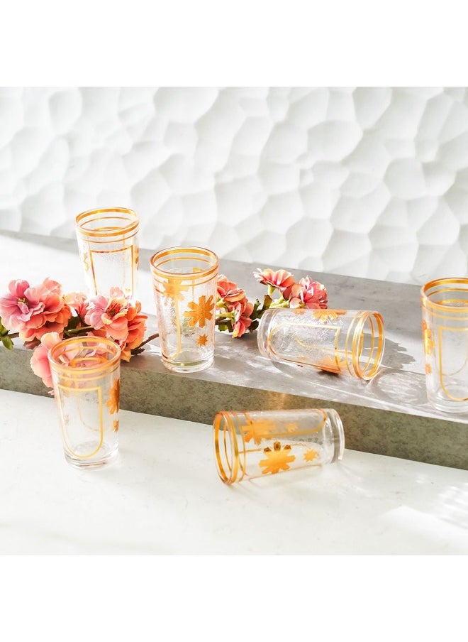 DANUBE HOME Danube Home Jannat 6-Piece Tumbler Set 140Ml Elegant And Durable Glass Tumblers Perfect For Serving Beverages Ideal For Parties Gatherings And Everyday Use Serve 6 People  - Image 1