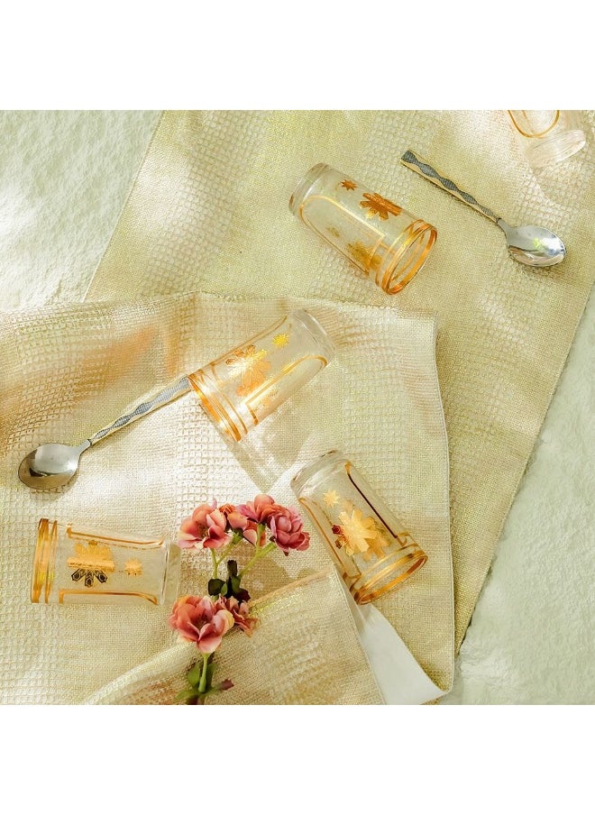 DANUBE HOME Danube Home Jannat 6-Piece Tumbler Set 140Ml Elegant And Durable Glass Tumblers Perfect For Serving Beverages Ideal For Parties Gatherings And Everyday Use Serve 6 People  - Image 3