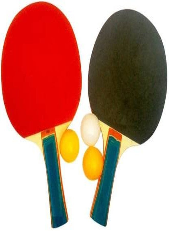 TS Playy طقم تنس طاولة خشبي من TS Playy® مع مضربين و3 كرات بينج بونج وحافظة (متعدد الألوان) - Image 1