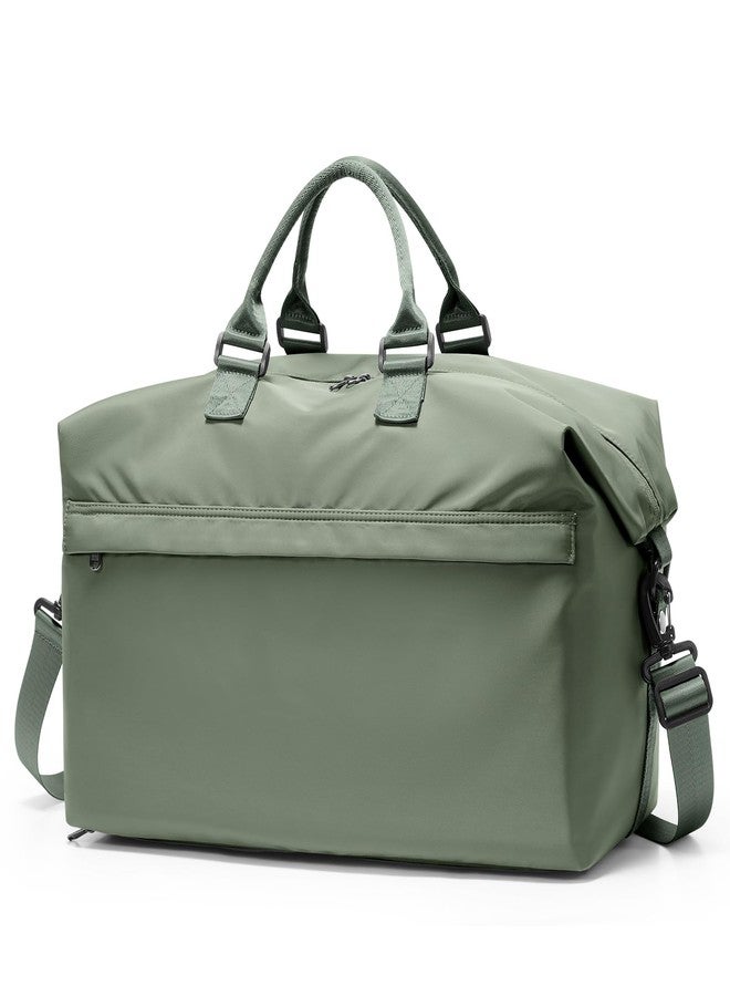 HYC00 Travel Duffel Bag,Carry-On Overnight Weekender Bags for Women,Personal Item Travel Bag with Shoes Compartment,Sports Gym Bag, Green, 17.72 x 8.27 x 12.6 inches - Image 1