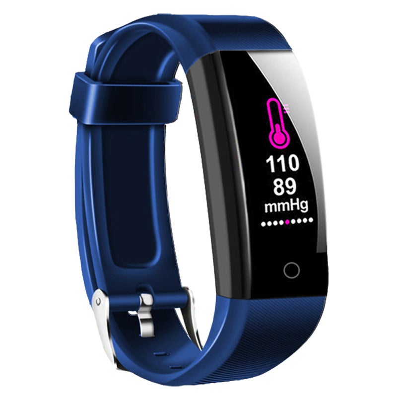 Fitness Tracker: Blue, Small Lightweight Design, Heart Rate & Blood Pressure Monitoring - Remote Care Function, Smart Bracelet for Daily Health Tracking, Fitness Enthusiasts, Running and Walking - Image 1