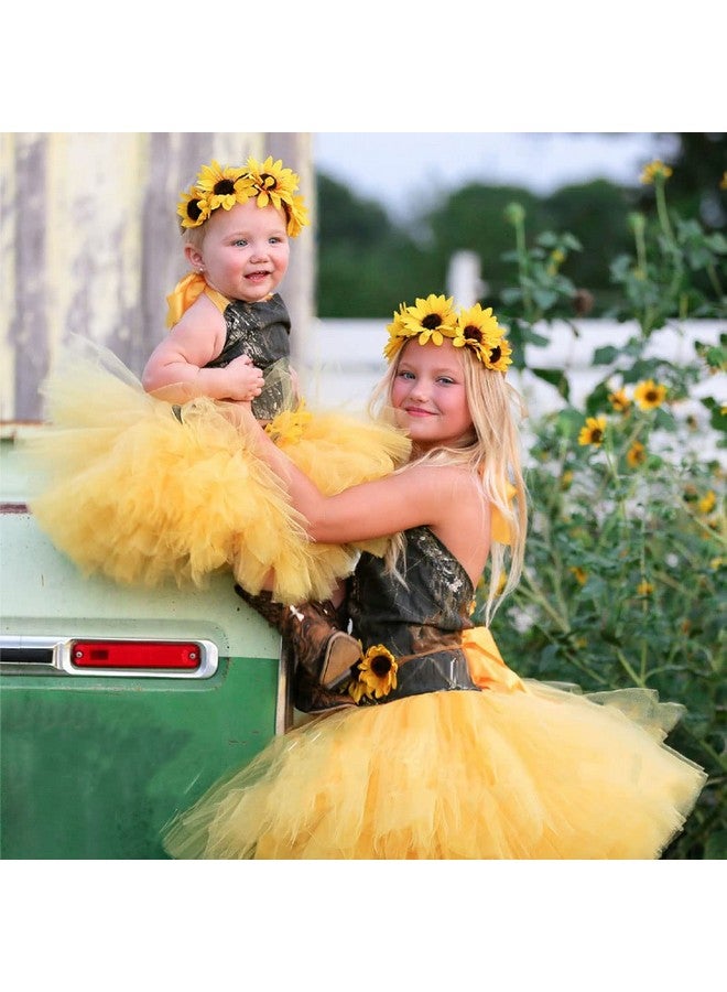GORTIN Sunflower Crown Boho Sunflower Hair Wreath Daisy Flower Headband Bridal Flower Headpiece Festival Hair Band Fashion Hair Accessory For Women And Girls (Type 3) - Image 3