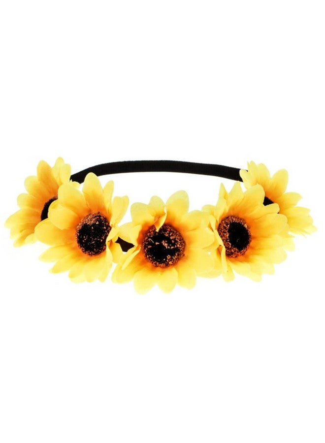 GORTIN Sunflower Crown Boho Sunflower Hair Wreath Daisy Flower Headband Bridal Flower Headpiece Festival Hair Band Fashion Hair Accessory For Women And Girls (Type 3) - Image 1
