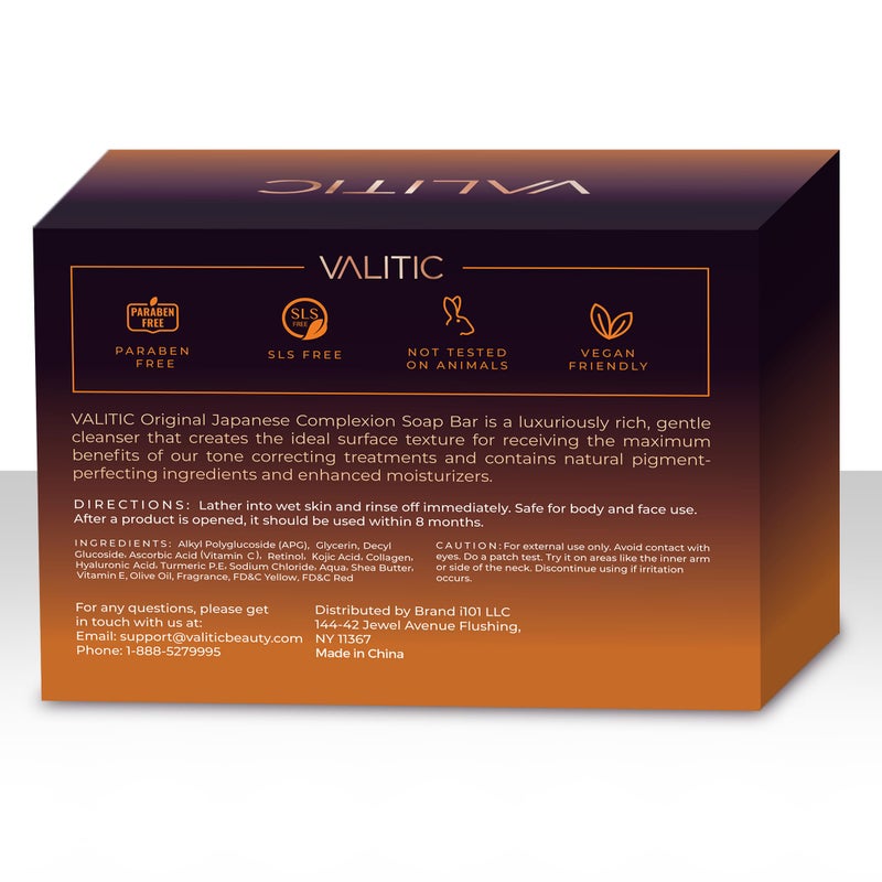 VALITIC Kojic Acid Dark Spot Remover Soap Bar with Vitamin C,Retinol,Collagen,Turmeric - Original Japanese Complex Hyaluronic Acid,E,Shea Butter,Castile Oil (2 Pack) With Holder,Pack of 3,3.5 ounces - Image 3