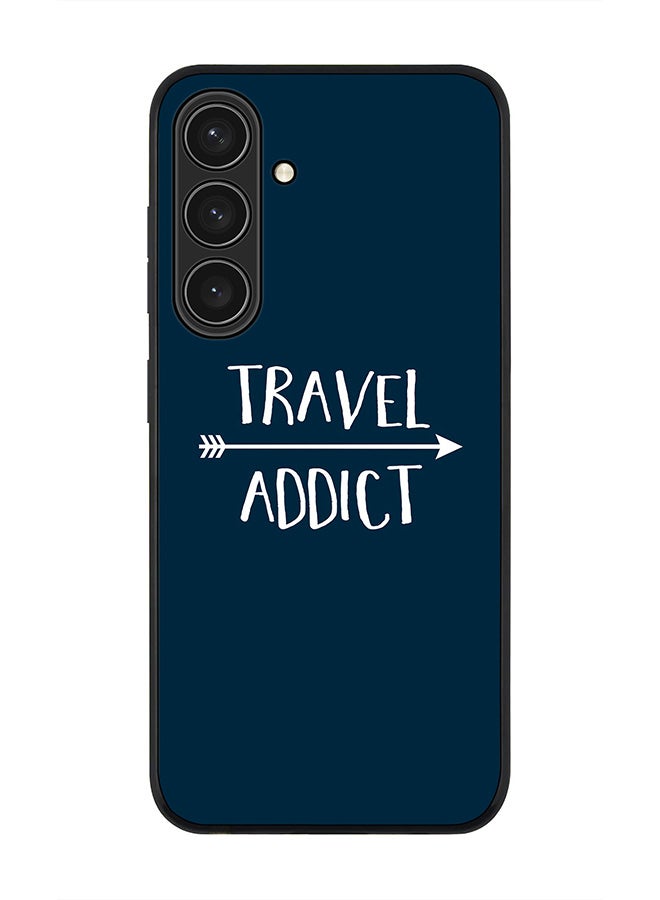 Rugged Black edge case for Samsung Galaxy S24 Plus, Slim fit Soft Case Flexible Rubber Edges Anti Drop TPU Gel Thin Cover- Travel Addict