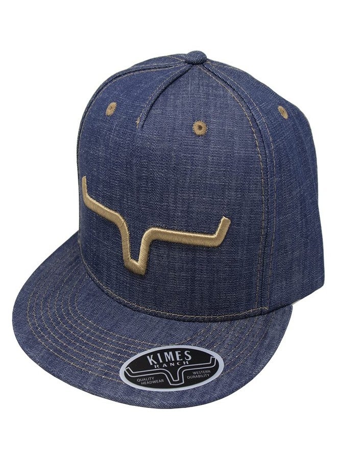 Kimes Ranch Unisex Weekly Tall 5-Panel Adjustable Snapback Hat Denim - Image 1