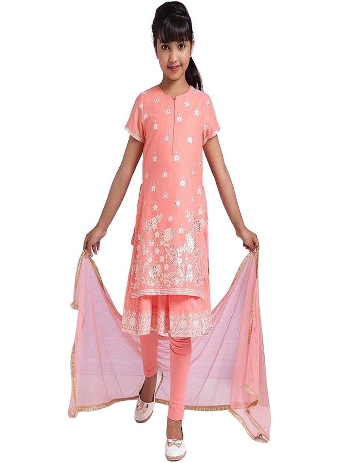 BIBA GIRL PRINTED FITTED KID(KW3983_PEACH_3)