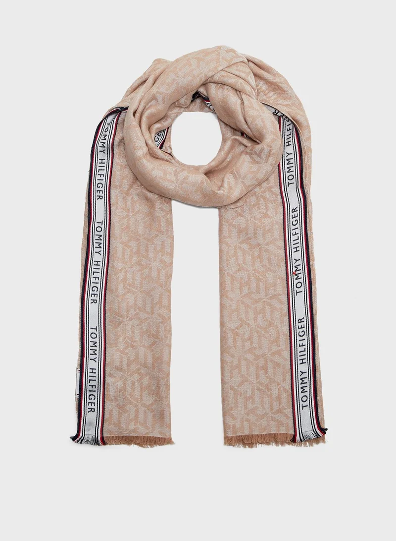 TOMMY HILFIGER Selvedge Monogram Scarf