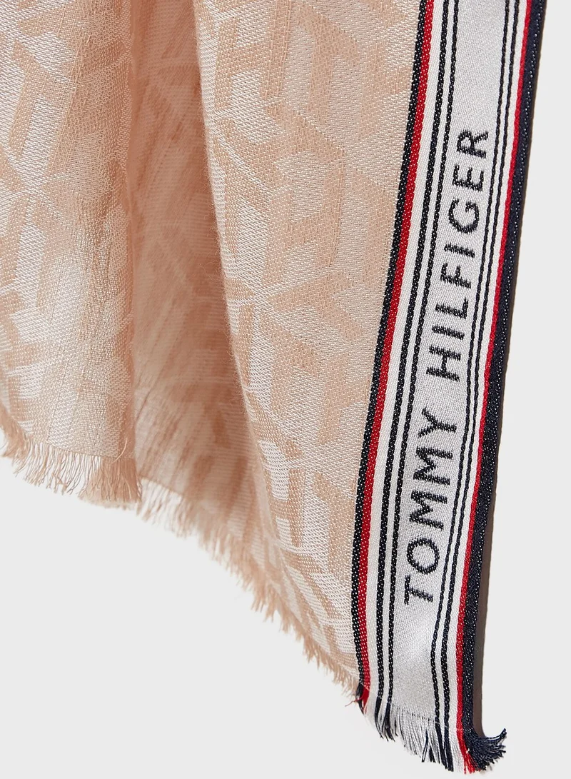 TOMMY HILFIGER Selvedge Monogram Scarf