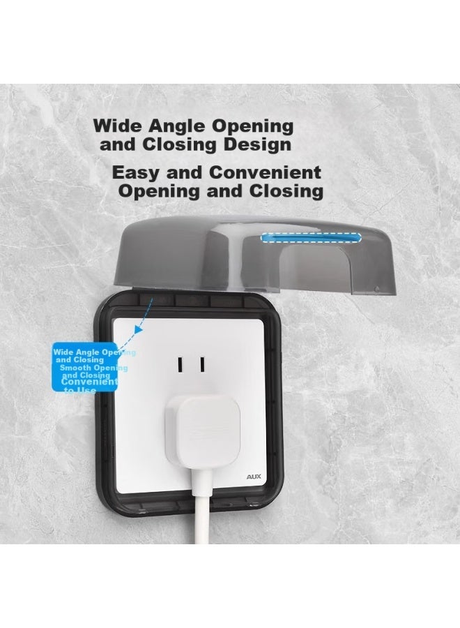 Aux 86 Switch Socket Panel Waterproof Cover, Leakage Protection, Bathroom Waterproof Box, Bathroom Protective Cover, Plug Water Protection Box, Round Transparent Style