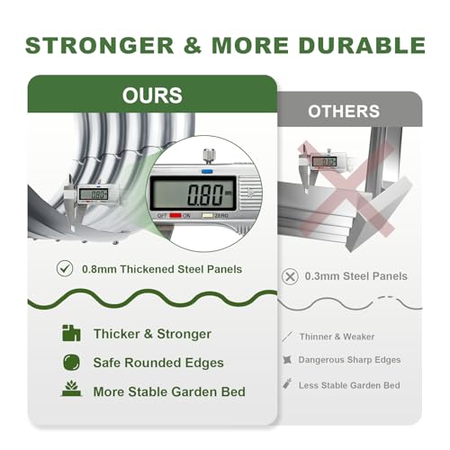 AHEONLAR 2 Pack 4×2×2ft Galvanized Raised Garden Bed Outdoor,Oval Sturdy and Durable Planter Boxes for Vegetables, Fruits, Flowers and Plants, Easy Assembly, Silver - Image 4