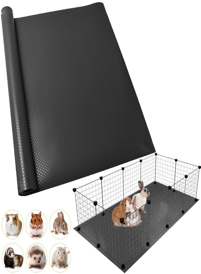 TCYPUHL Washable Guinea Pig Bedding Cage Liner Waterproof Rabbit Bedding, Easily Cut to Suit Cage and Reusable Pads for Guinea Pigs, Rabbits, Hamsters, Gerbils, and Chinchillas,18"×79",1pcs, Black Mat - Image 1
