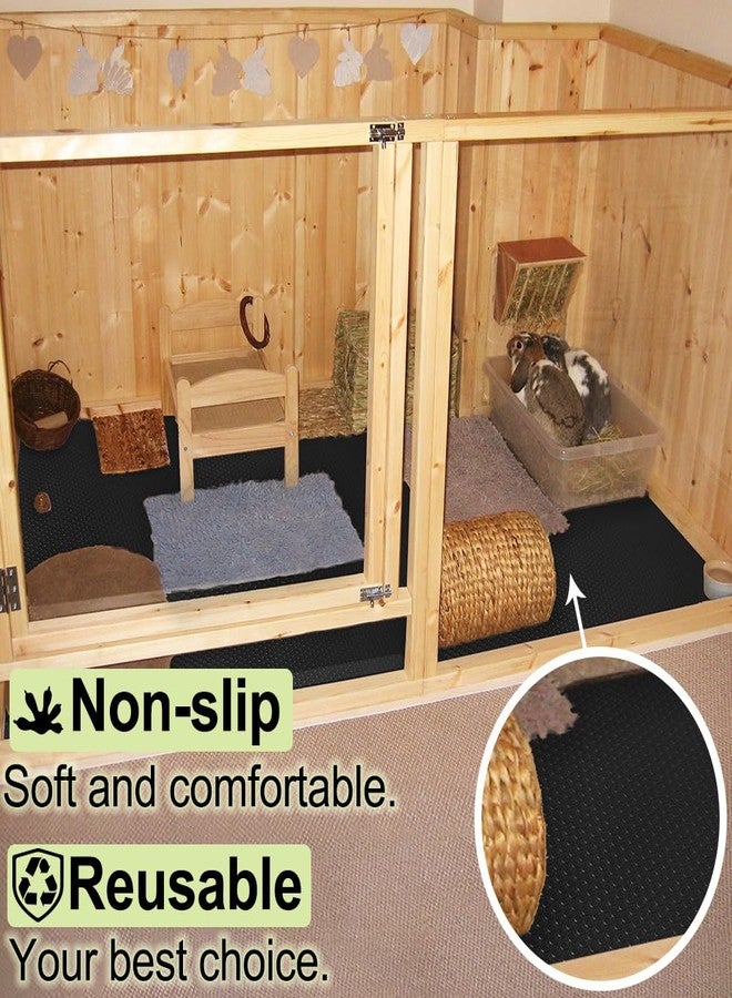 TCYPUHL Washable Guinea Pig Bedding Cage Liner Waterproof Rabbit Bedding, Easily Cut to Suit Cage and Reusable Pads for Guinea Pigs, Rabbits, Hamsters, Gerbils, and Chinchillas,18"×79",1pcs, Black Mat - Image 5