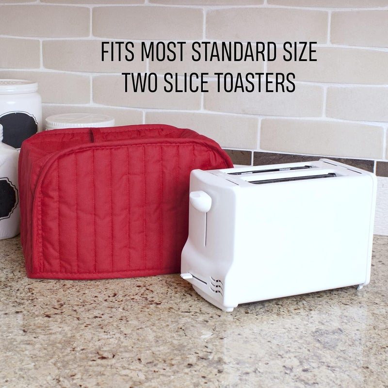 Ritz Polyester/Cotton Quilted Two Slice Toaster Appliance Cover, Dust and Fingerprint Protection, Machine Washable, Paprika Red - Image 4