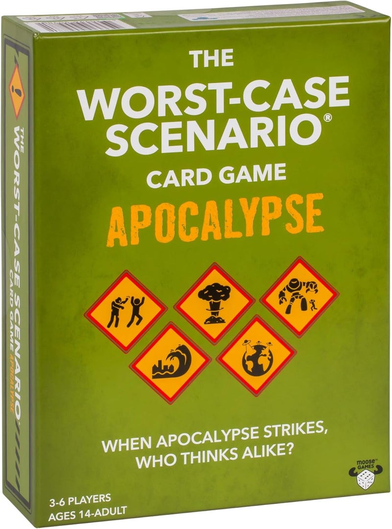 MOOSE GAMES The Worst-Case Scenario Card Game Apocalypse | Match How Players Rank Five Apocalyptic Scenarios from Bad to Worst | Score Points and Win! for Ages 14 to Adult for 3 to 6 Players - Image 1