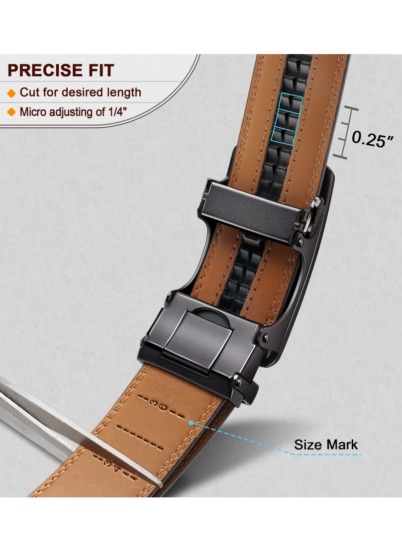 Excefore - Men Belts, Ratchet Sliding Belt Adjustable For Mens Dress Casual Pant Oxfords, Cut for Fit(Set of 2,length:50 in) - Image 1