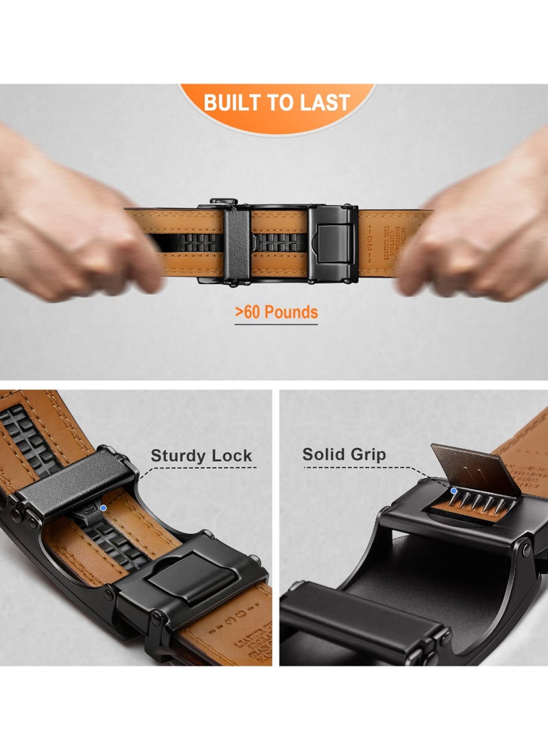 Excefore - Men Belts, Ratchet Sliding Belt Adjustable For Mens Dress Casual Pant Oxfords, Cut for Fit(Set of 2,length:50 in) - Image 1