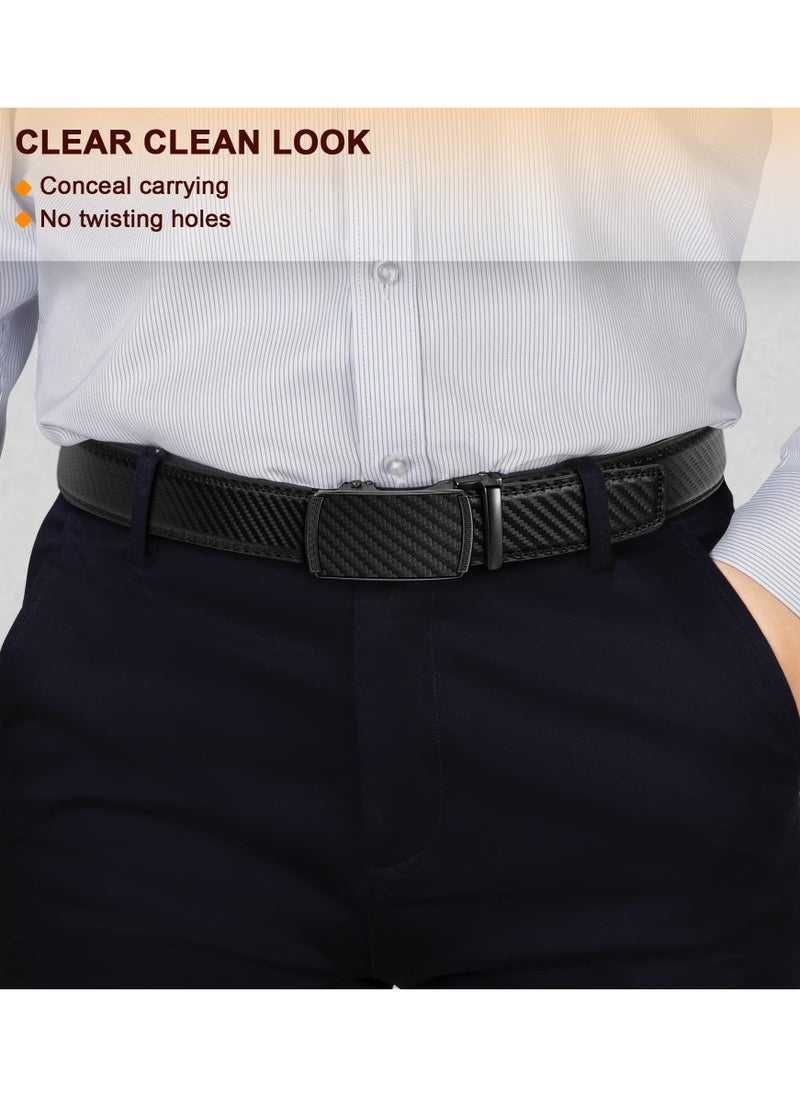 Excefore - Men Belts, Ratchet Sliding Belt Adjustable For Mens Dress Casual Pant Oxfords, Cut for Fit(Set of 2,length:50 in) - Image 1