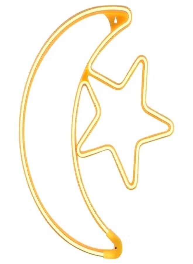 Ramadan Decorations LED Series Stars Lights Decorative Curtain Lights Holiday Decorations Perfect Ramadan (Crescent with star) 60CM - Image 2