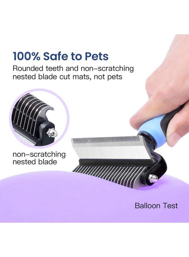 Potaroma Versatile Pet Grooming Brush, Double Sided Shedding and Dematting Undercoat Rake, Reduces Shedding by up to 95% Professional Deshedding Comb Tool for Dogs and Cats (Medium) - Image 3