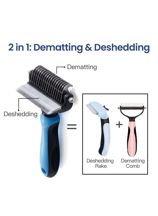 Potaroma Versatile Pet Grooming Brush, Double Sided Shedding and Dematting Undercoat Rake, Reduces Shedding by up to 95% Professional Deshedding Comb Tool for Dogs and Cats (Medium) - Image 2