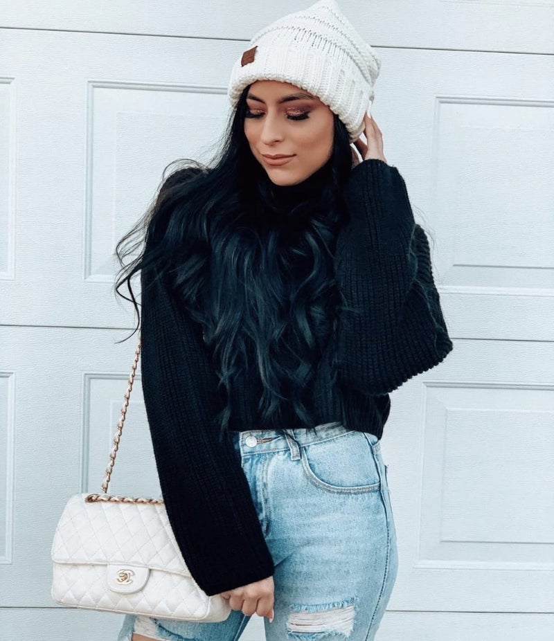 Funky Junque Slouchy Beanie for Women – Warm Winter Hat, Soft Chunky Cable Knit Oversized Slouch Beanies for Cold Weather, Cozy Stylish Fashion Hats - Ivory - Image 5