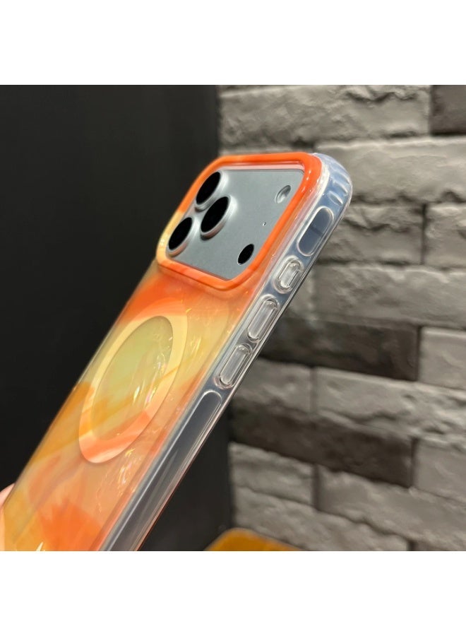 Magnetic  for iPhone 17 Pro Protective Case, MagSafe Compatible, Integrated Silicone Camera Lens Cover, Reinforced Drop Protection, Orange Colour - Image 4