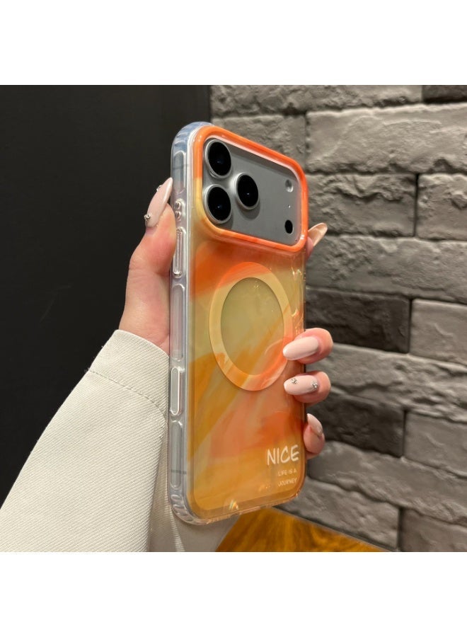 Magnetic  for iPhone 17 Pro Protective Case, MagSafe Compatible, Integrated Silicone Camera Lens Cover, Reinforced Drop Protection, Orange Colour - Image 5