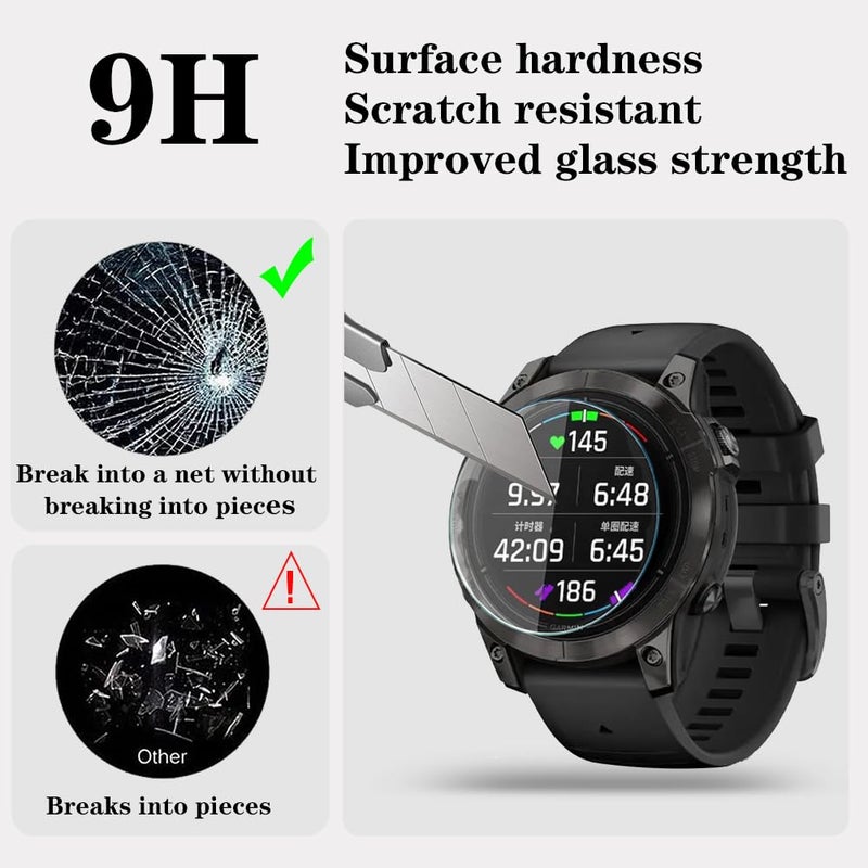 HUADU Watch Screen Protector Compatible for Garmin Epix pro 47MM /Fenix 7 Solar, Tempered Glass Film Anti Scratch High Definition Full Coverage and Soft TPU Protective Case cover - Image 3