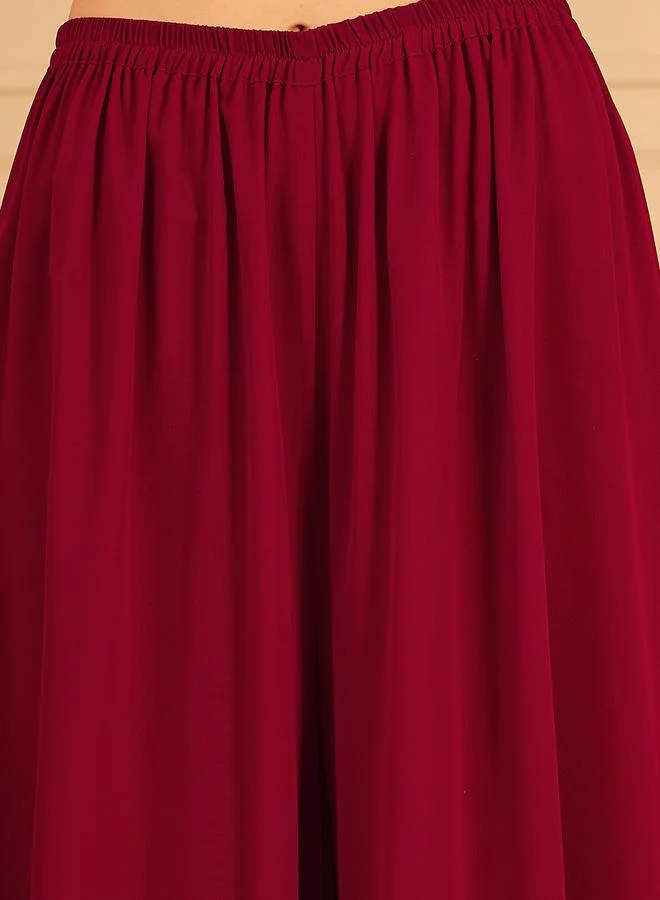 STREET 9 STREET 9 Embellished Ethnic Top and Wide Leg Pants Set