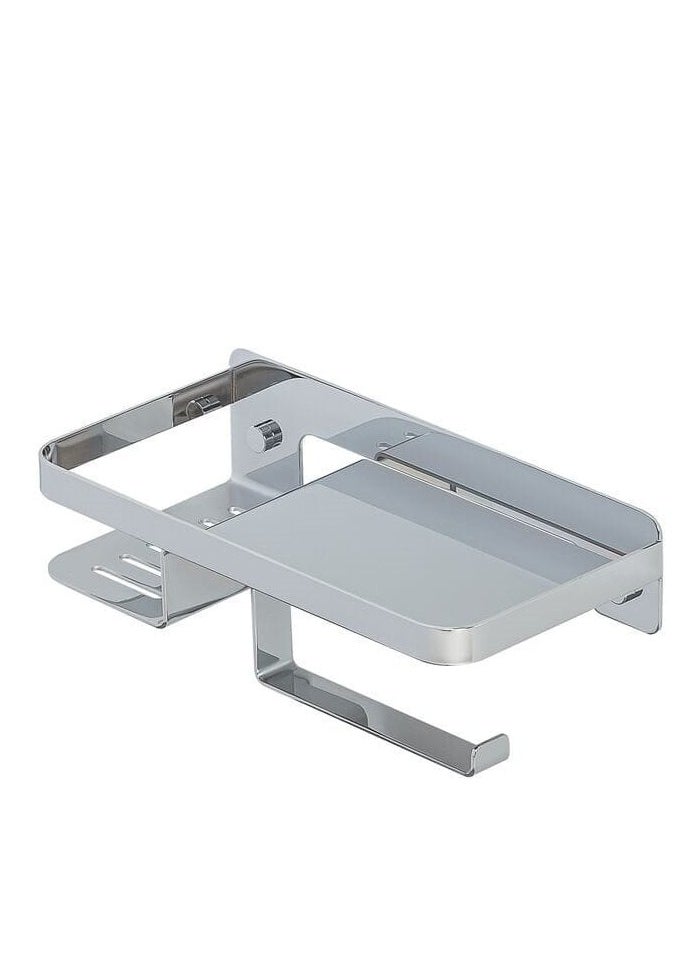 Generic - Toilet paper holder with a unique shelf stainless steel, roll holder, tissue holder. - Image 1