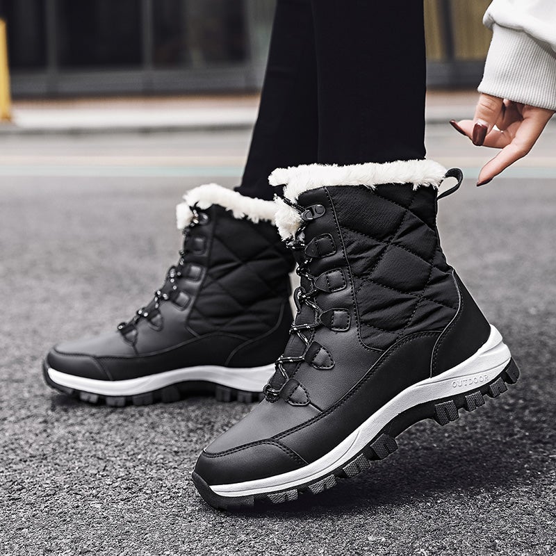 Snow Boots Women 2023 New Winter Warm Fleece-Lined Thickened Northeast Outdoor Ski Shoes Fur One - Image 4