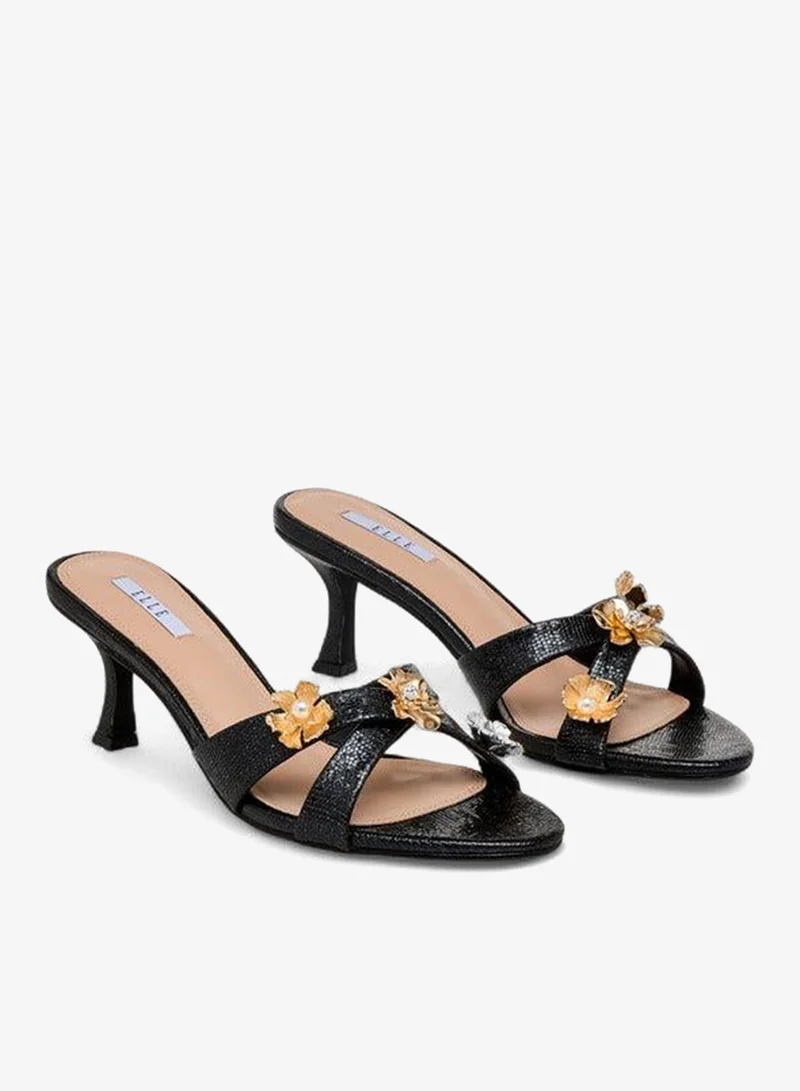 ايل صنادل نسائية مزينة بالزهور بأشرطة متقاطعة مجموعة رمضان