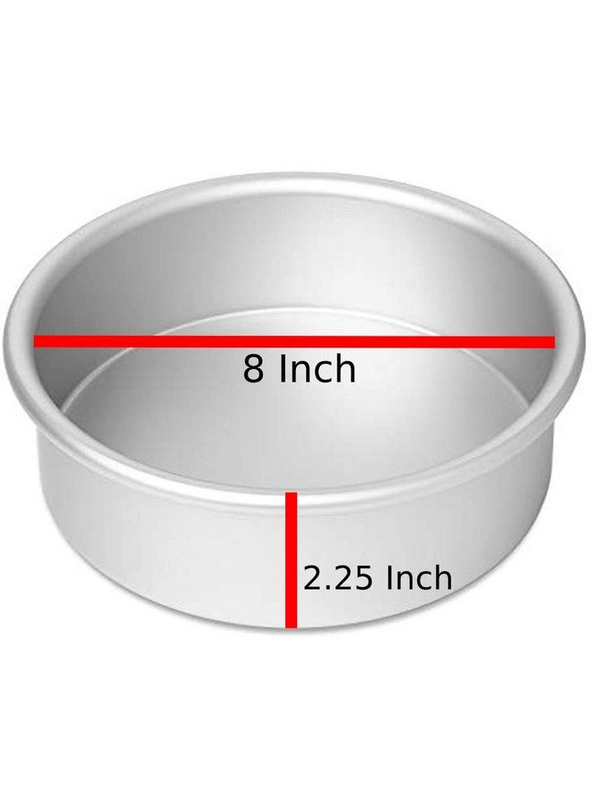 Seiko صينية كعك فضية دائرية من سيكو بقطر 8 إنش وارتفاع 2 إنش - أدوات خبز احترافية ومتينة لكعك مثالي، كعك الجبن، الحلويات، المخبوزات الخاصة، والمزيد - Image 2