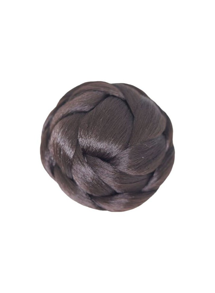 كعكة الشعرالمضفرة للفتيات والنساء باللون المميز (بنى مائل للنبيتى) - Image 1