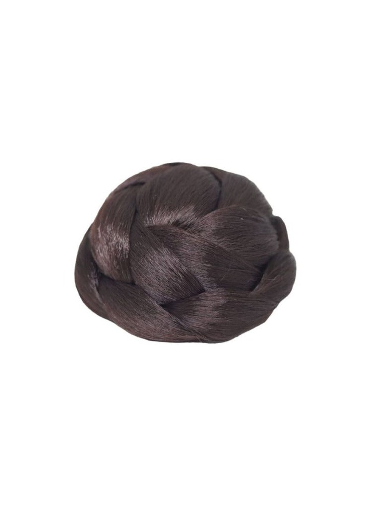 كعكة الشعرالمضفرة للفتيات والنساء باللون المميز (بنى مائل للنبيتى) - Image 2