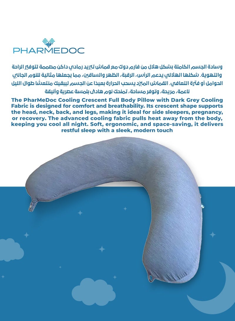 PharMeDoc Cooling Crescent Body Pillow – Full Support for Pregnancy, Sleep & Relaxation – Breathable, Soft & Adjustable Maternity Pillow for Comfort & Pain Relief - Image 4