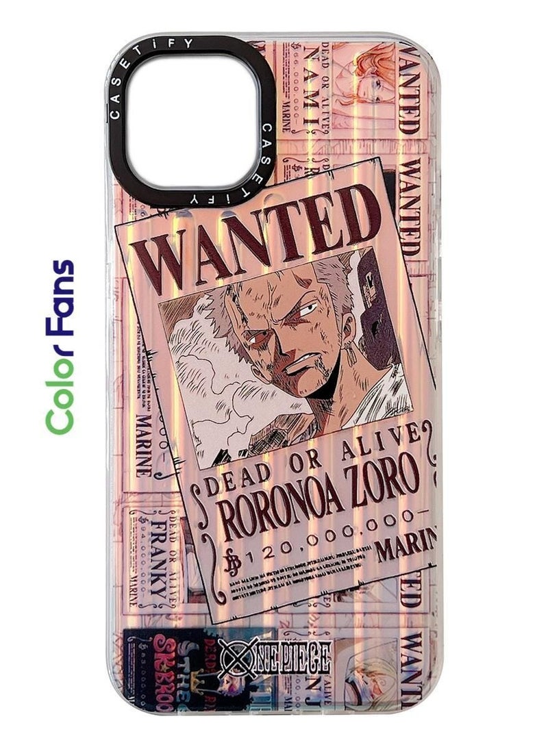 Color Fans One Piece Roronoa Zoro iPhone 14/13/12/Pro/Max Protective Case Cover - Image 1