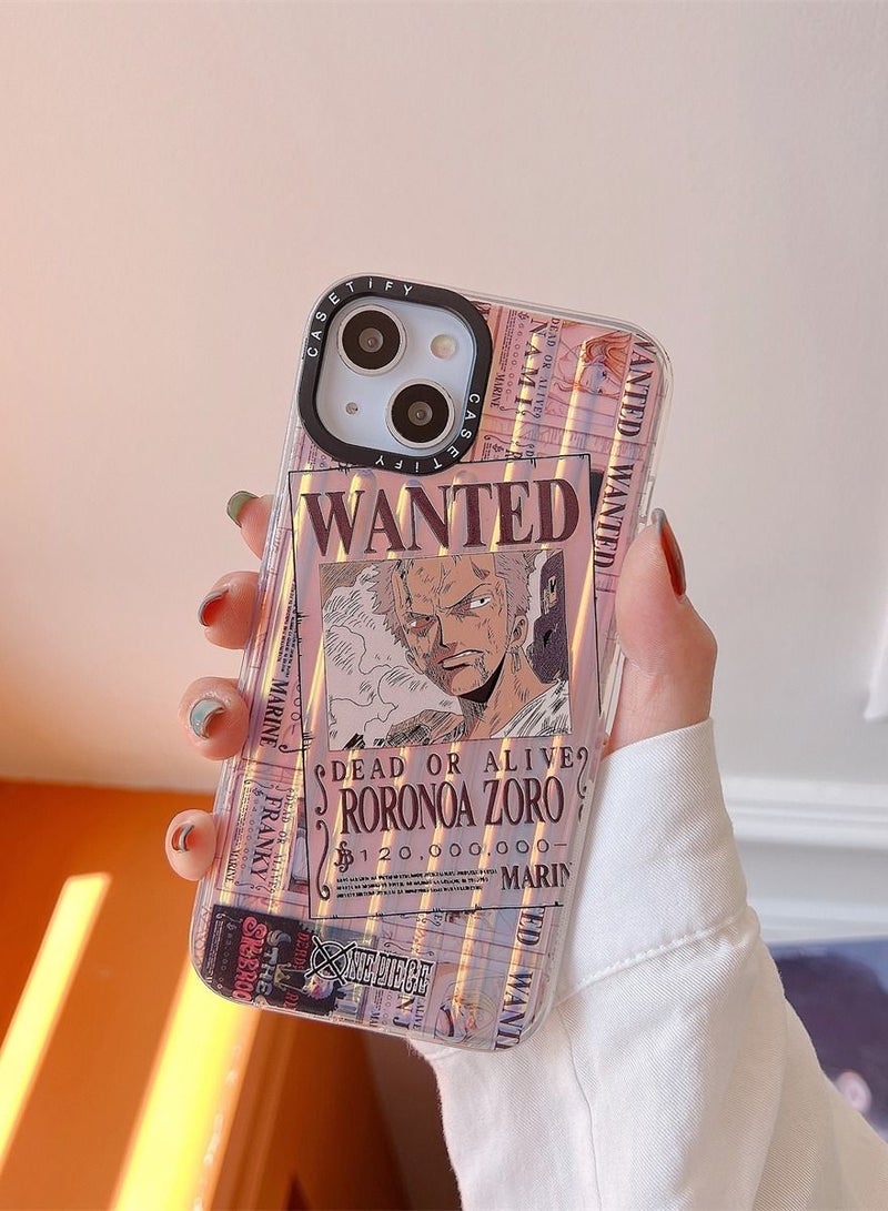 Color Fans One Piece Roronoa Zoro iPhone 14/13/12/Pro/Max Protective Case Cover - Image 2
