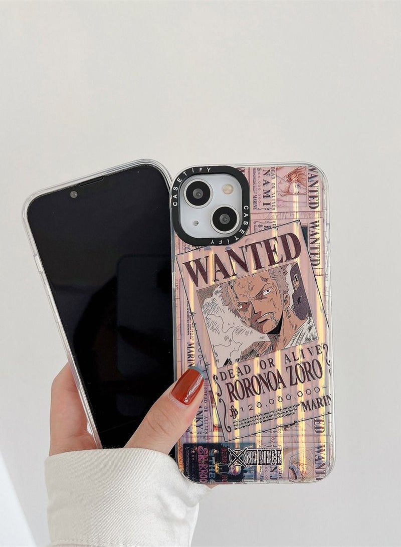 Color Fans One Piece Roronoa Zoro iPhone 14/13/12/Pro/Max Protective Case Cover - Image 4
