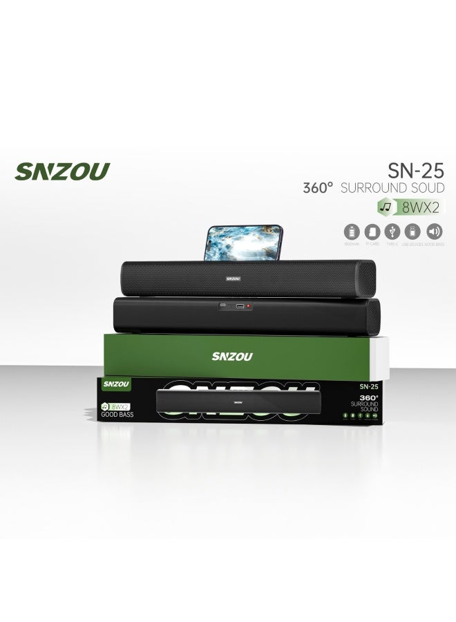 سنزو مكبر صوت لاسلكي SurroundX (صوت 360 درجة) SN-25 - أسود - Image 1