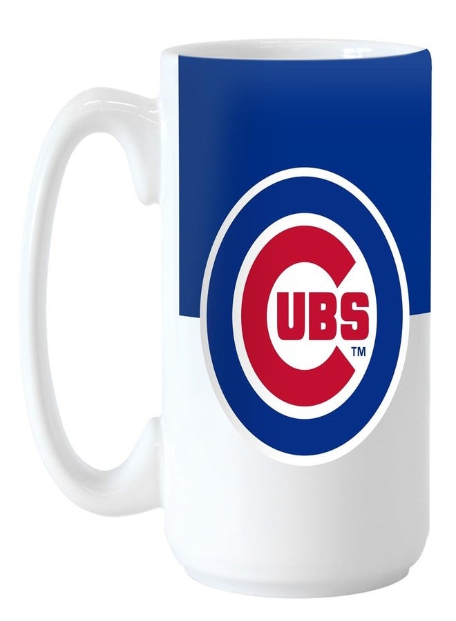 Logo Brands Large MLB Colorblock Sublimated Mug, 15oz (Chicago Cubs)